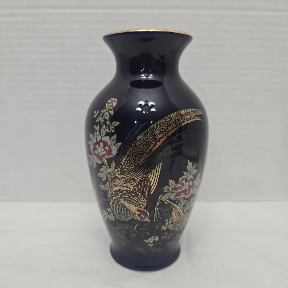 Vtg Asahi Sato Gordon Collection Cobalt Blue Vase 6